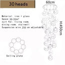 Axyaa Bubble Glass Ball LED Staircase Chandelier for Home Hotel Hallway Lighting