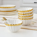 Axya Ceramic Dinnerware Set - White Porcelain Plates and Bowls, Tableware Set