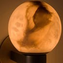 Axyaa Marble Alabaster Round Ball Wall Lamp for Bedroom, Hotel Room, Indoor Decor