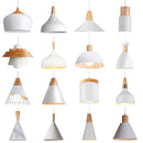 Axyaa Nordic Wood Iron LED Pendant Light - Modern Hanging Lamp for Home Decor