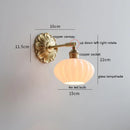 Axyaa LED Wall Sconce Light Switch Walnut Ash Wood Copper Arm Bedroom Living Room