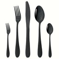 Axyaa 5Pcs Silver Stainless Steel Cutlery Set Dinnerware Tableware Silverware Set