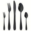 Axyaa 5Pcs Silver Stainless Steel Cutlery Set Dinnerware Tableware Silverware Set