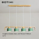 Axyaa Metal LED Pendant Lights with Wood Lampshade for Dining and Kitchen