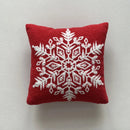 Axyaa Christmas Tree Snowflake Cushion Cover in Green and Red, Embroidered 45x45cm Square Pillowcase