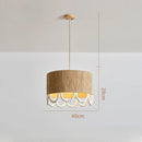 Axyaa Bohemian Hemp Rope Chandelier Pendant Light - Vintage Hanging Ceiling Lights