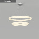 Axyaa White Ring LED Pendant Chandelier for Modern Home Decor and Indoor Lighting
