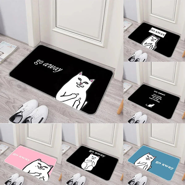 Axyaa Cat Print Door Mat Non-Slip Absorbent Kitchen Bathroom Rug