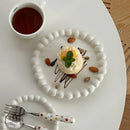 Axyaa Korean Pearl Ceramic Plates - Set of 6/8 inch Luxury Kitchen Tableware
