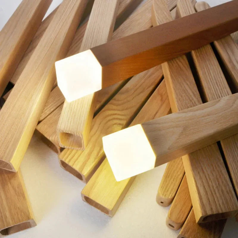 Nordic Wood Stick Pendant Light by Axyaa: Modern, Simple, Natural Design for Kitchen, Living Room