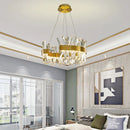 Axyaa Crystal Chandelier LED Light: Luxury C-Shape Hanging Fixture for Living Room, Bedroom, Kitchen.