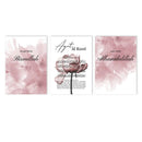 Ayat Al Kursi Pink Flower Wall Art Canvas - Axyaa Islamic Quran Quote Poster