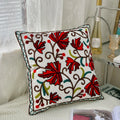 Axyaa Ethnic Floral Embroidered Pillowcase - Cotton Throw Cushion Cover