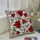 Axyaa Ethnic Floral Embroidered Pillowcase - Cotton Throw Cushion Cover