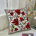 Axyaa Ethnic Floral Embroidered Cotton Throw Pillowcase Cover
