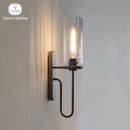 Axyaa Shadow Nordic Glass Wall Sconce, Modern E27 Edison Lamp for Luxury Bedroom Lighting
