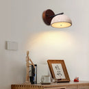 Axyaa Wood Canopy LED Wall Light - Nordic Modern Iron Bedside Lamp