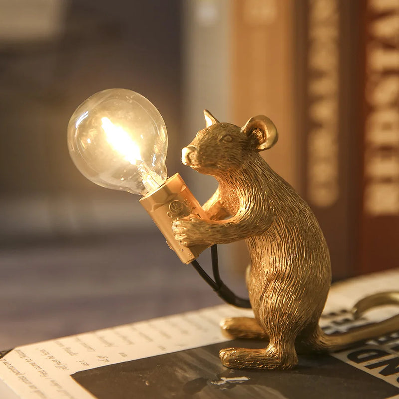 Axyaa Nordic Mouse Lamp LED Night Light for Home Room Decor