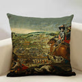 Axyaa Famous Painting Series Cushion Cover 45X45 Linen Pillowcase - Art Decor for Home & Office