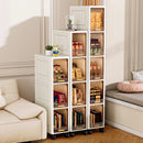 Axyaa Slim Storage Cabinet, 5-Tier Rolling Organizer, Space-Saving Shelf White