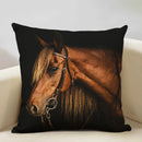 Axyaa Tropical Style Running Horses Pillowcase Home Decor Square Linen Animal Pillow Case