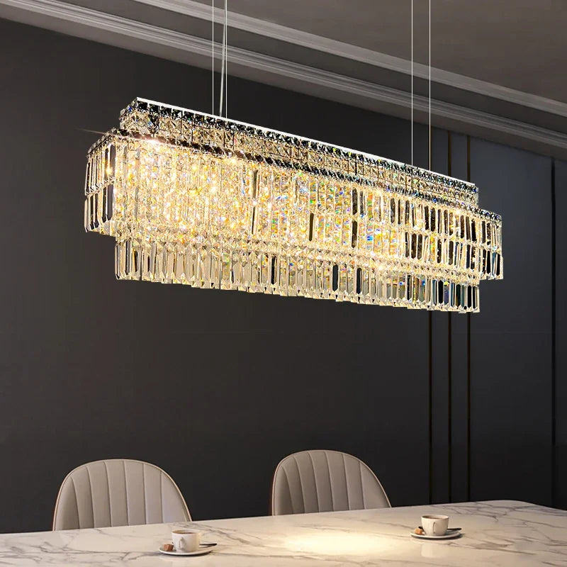 Luxury Crystal Chandelier by Axyaa: Elegant Pendant Light for Home Living Room