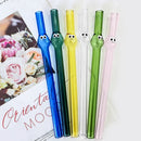 Axyaa Glass Boba Straws - Set of 12 Wide Clear Reusable Smoothie Straws