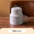 Axyaa Ceramic Water Bottle-Shaped Cups with Lids, Set of Multifunctional Large and Small Cups