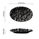 Axyaa Ceramic Fish Plate with Wavy Design, Ideal for Steamed Fish or Cake Display