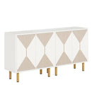 Tribesigns Natural Wood Buffet Cabinet, 59" Freestanding Sideboard by Axyaa