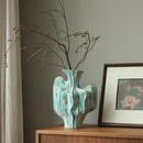 Axyaa Ceramic Vase Abstract Geometric Ornaments Irregular Folds Home Decoration Handicrafts