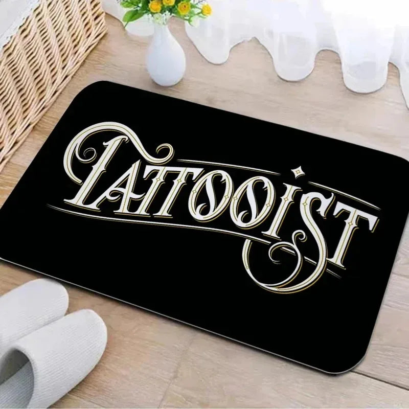 Axyaa Tattoo Shop Mat Indoor Welcome Door Mat Washable Non-Slip Absorbent Carpet