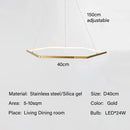Axyaa Gold Hexagon LED Pendant Lights - Modern Luxury Chandelier for Living Room and Bedroom