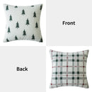 Axyaa Christmas Tree Chenille Pillow Cover, Festive Double-Sided Jacquard Design
