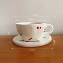 Axyaa Hand-painted Cherry Coffee Cup Set
