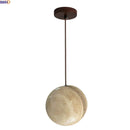 Axyaa Stone Ball LED Pendant Light Yellow Travertine Minimalist Wabi Sabi Hanglamp
