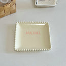 Axyaa 6-inch Cream Ceramic Dessert Plate