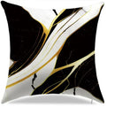 Axyaa Marble Pattern Pillow Cover - Black White Gold Design for Sofa Bedroom Car