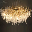 Axyaa Gold Tree Branch Crystal Chandelier Pendant Light for Elegant Home Decor