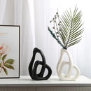 Ceramic Geo Cross Vase for Home Decor - Axyaa