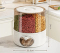 Axyaa Rotating Rice & Grain Storage with Measuring Cylinder and Sealed Lid