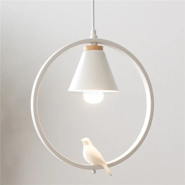 Axya Iron Ring Pendant Lights Nordic Modern Bird Light Fixtures LED Luminaire