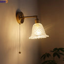 Axyaa Nordic Copper Glass LED Wall Lights Fixture for Balcony Bathroom Bedroom