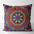 Axyaa Tan Chen Pattern Flower Cushion Cover for Home Decor