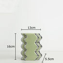 Axyaa Wavy Ceramic Vase Silver Plated Abstract Art Plant Pot Flowers Room Decor