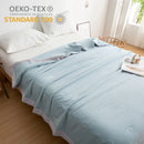Axyaa Mulberry Silk Seersucker Summer Quilt - Lightweight Comfortable Duvet