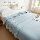 Axyaa Mulberry Silk Seersucker Summer Quilt - Lightweight Comfortable Bed Duvet