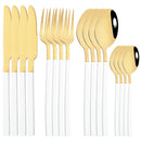 Axyaa Rose Gold Cutlery Set - 16-Piece Stainless Steel Dinnerware Flatware