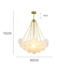 Axyaa Scandinavian Glass Ball Chandelier Pendant Light with E27 Bulb