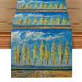 Axyaa Autumn Oil Painting Table Runner for Farmhouse Dining and Wedding Decor
